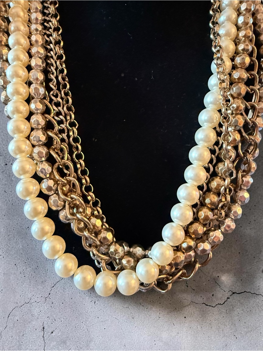 ✨ Vintage Premiere Design Six-Strand Mixed Metal Statement Necklace 18”